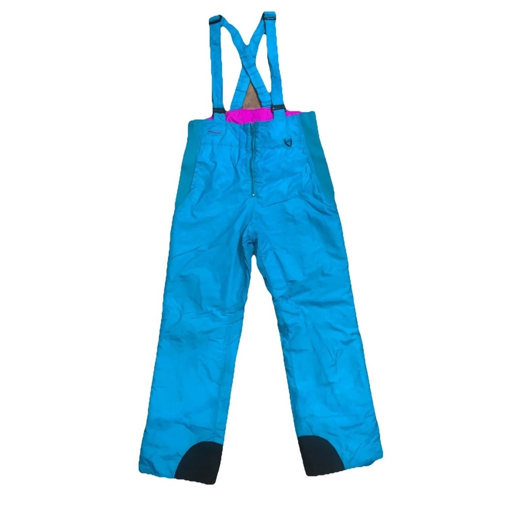 VTG Columbia Snow Pants Youth XL Insulated Ski Bibs Adj Straps Overall Turquoise